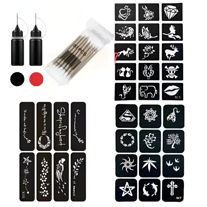 Reusable Tattoo Art Stencil Kit For Temporary Designs