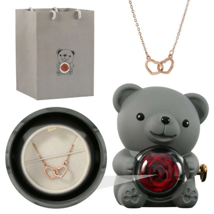 Teddy Themed Customized Jewelry Gift Set With Pendant