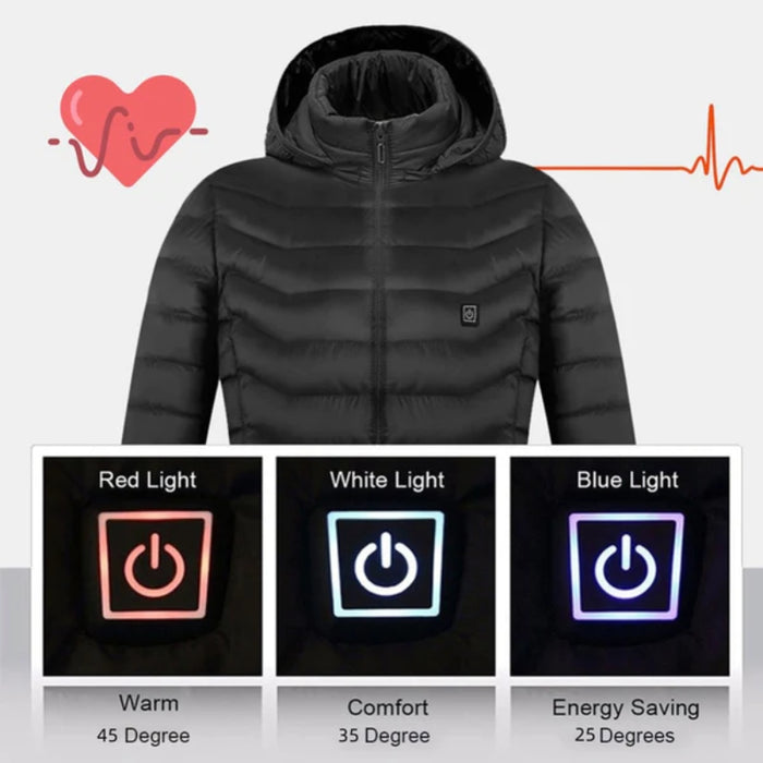 Lightweight Hooded Puffer Heating Jacket