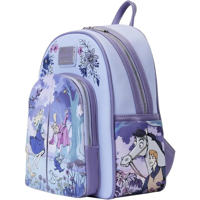 Sleeping Beauty Cartoon Character Floral Mini Backpack