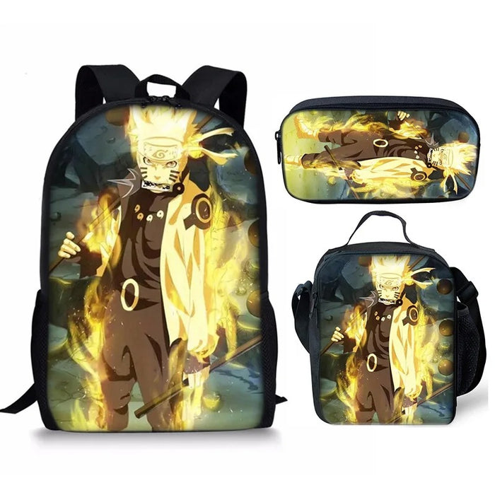 3 Piece Naruto Backpack Set