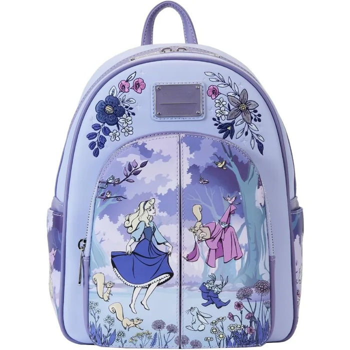 Sleeping Beauty Cartoon Character Floral Mini Backpack