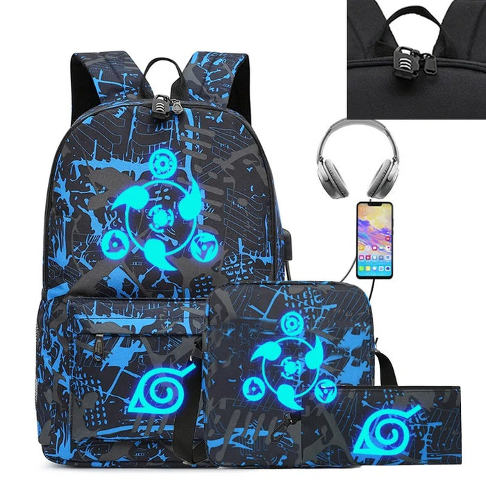 3 Piece Naruto Backpack Set