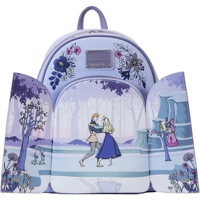 Sleeping Beauty Cartoon Character Floral Mini Backpack