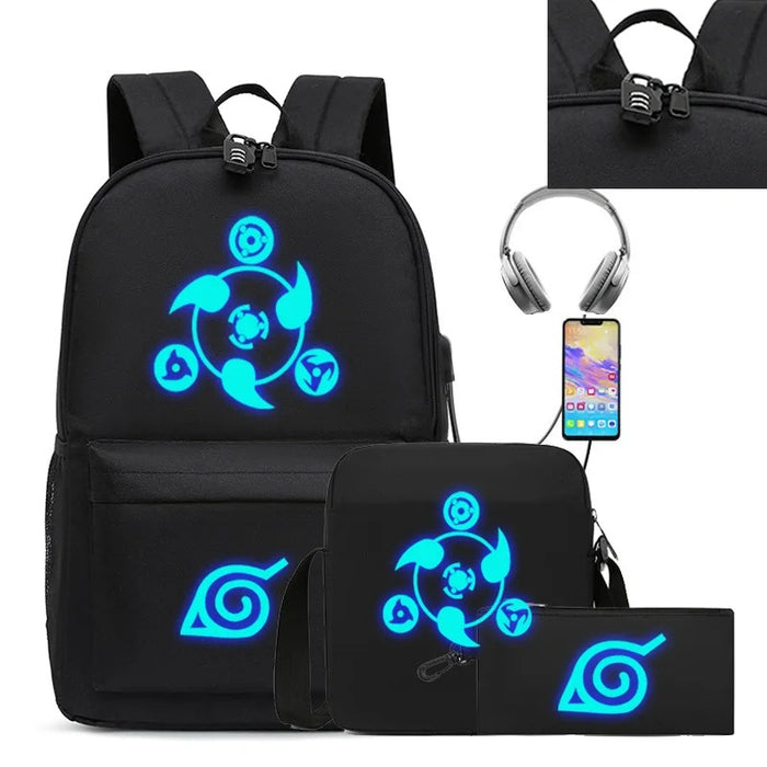 3 Piece Naruto Backpack Set