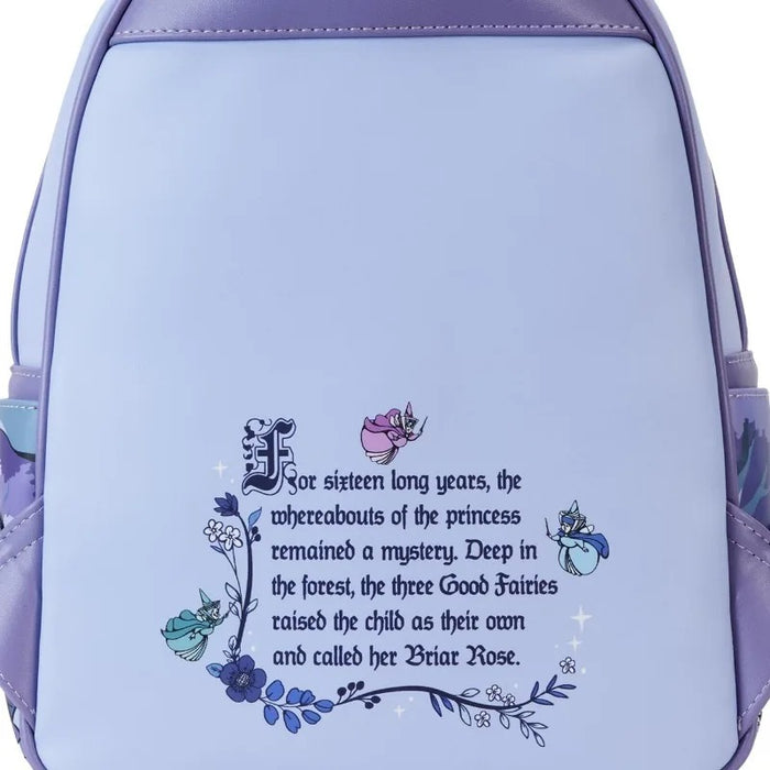 Sleeping Beauty Cartoon Character Floral Mini Backpack