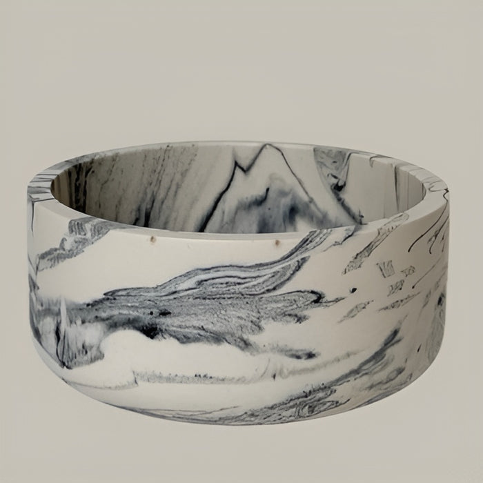 Marbled Candle Holder With Matching Lid And Base