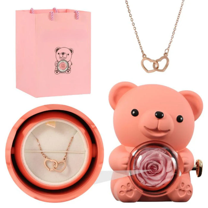 Teddy Themed Customized Jewelry Gift Set With Pendant