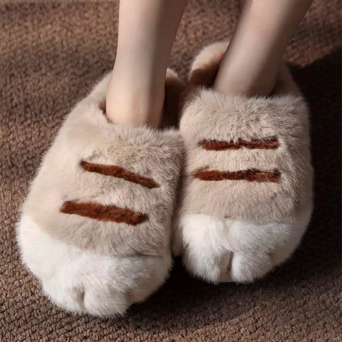 Plush Cat Paw Indoor Slippers