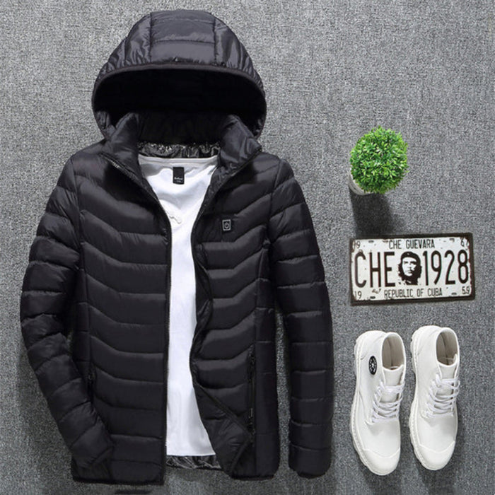 Lightweight Hooded Puffer Heating Jacket