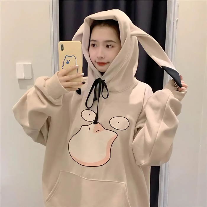 Playful Oversized Character Hoodie