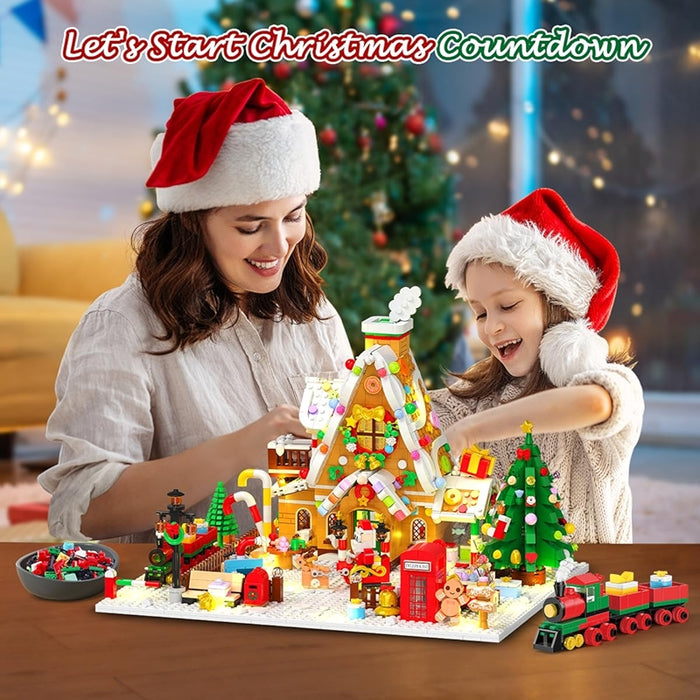 Advent Calendar Gingerbread House Building Set With Led Light