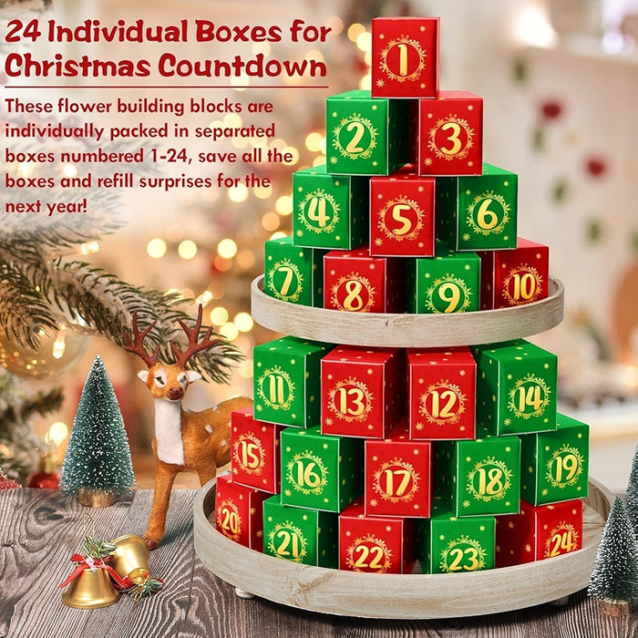 Advent Calendar 2024 Sunflower Bouquet Building Blocks Countdown Set