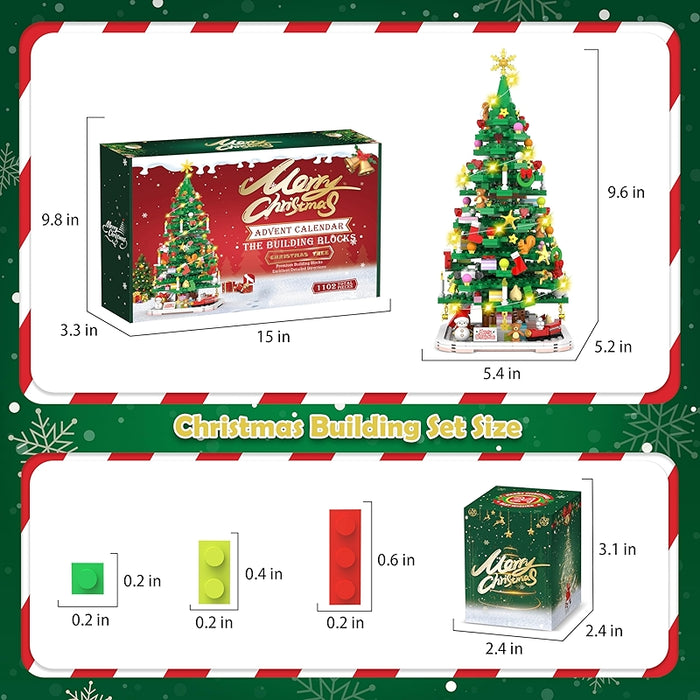 Christmas Tree Building Toy Set Advent Calendar 2024