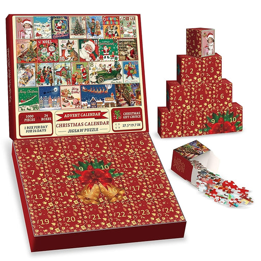 Christmas Advent Calendar Puzzle 1000 Piece Countdown Jigsaw