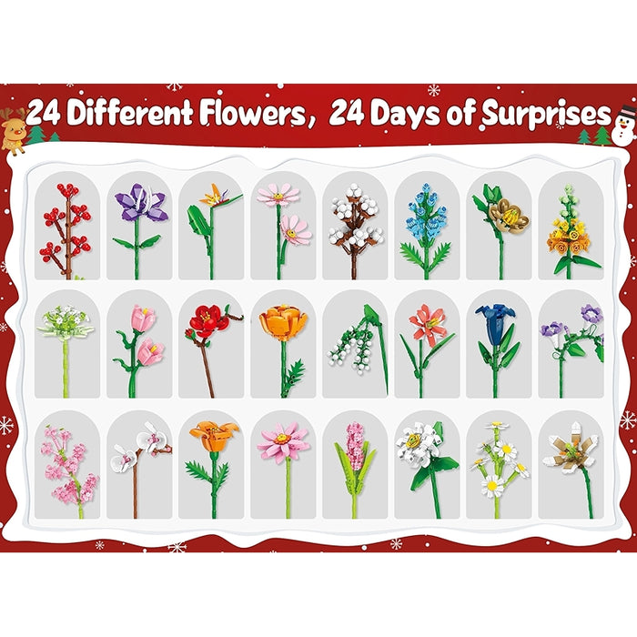 Advent Calendar 2024 Sunflower Bouquet Building Blocks Countdown Set