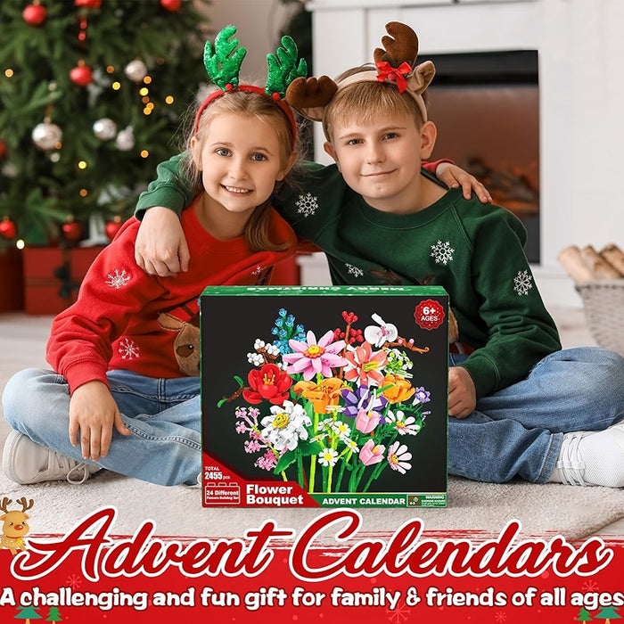 Advent Calendar 2024 Sunflower Bouquet Building Blocks Countdown Set