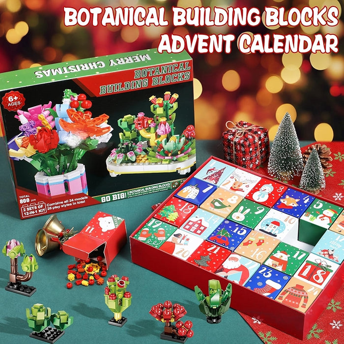 Advent Calendar 2024 Sunflower Bouquet Building Blocks Countdown Set