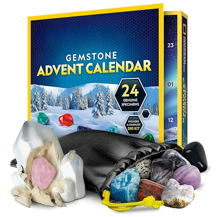 Gemstone And Rocks Collection Advent Calendar With Digging Kit