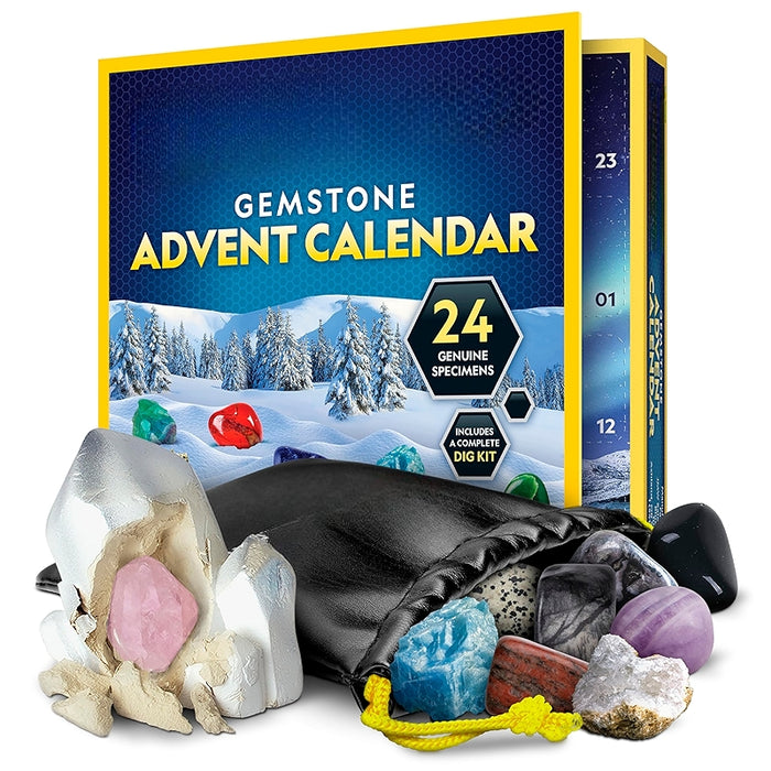 Gemstone And Rocks Collection Advent Calendar With Digging Kit