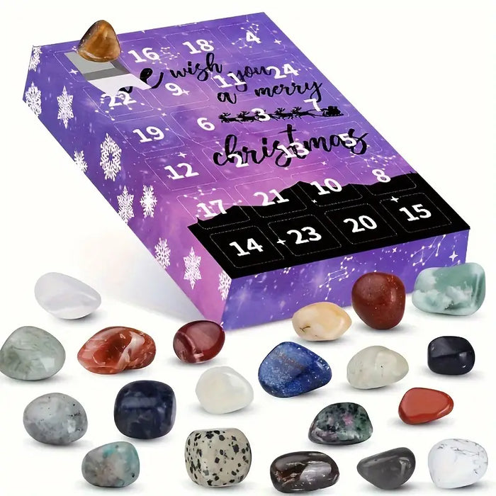 24 Pieces Christmas Calendar Crystal Gemstones Set