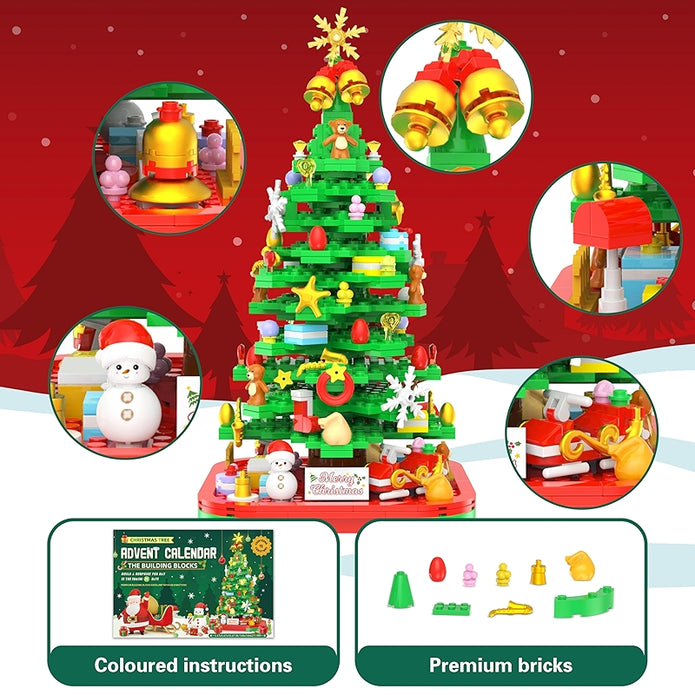 Advent Calendar Building Blocks Kit Christmas Tree Countdown Toy