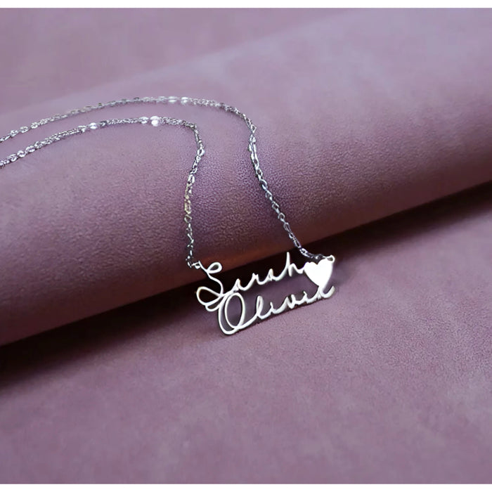 Custom Handcrafted Two Name Necklace