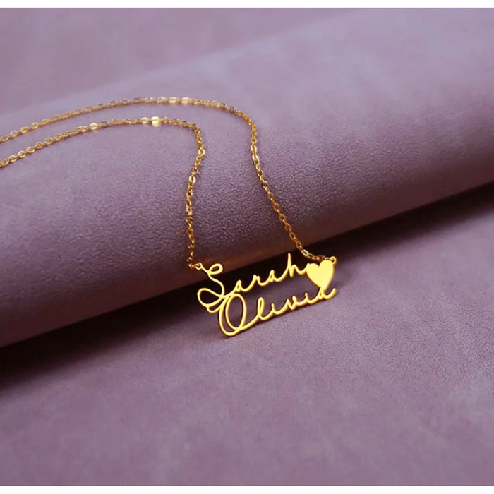 Custom Handcrafted Two Name Necklace