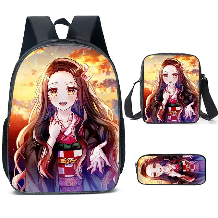 Nezuko Character Themed Backpack Set