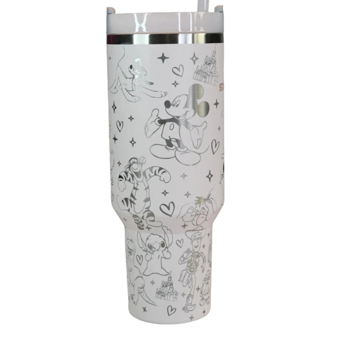 Disney Themed Engraving 40 Oz Tumbler With Handle