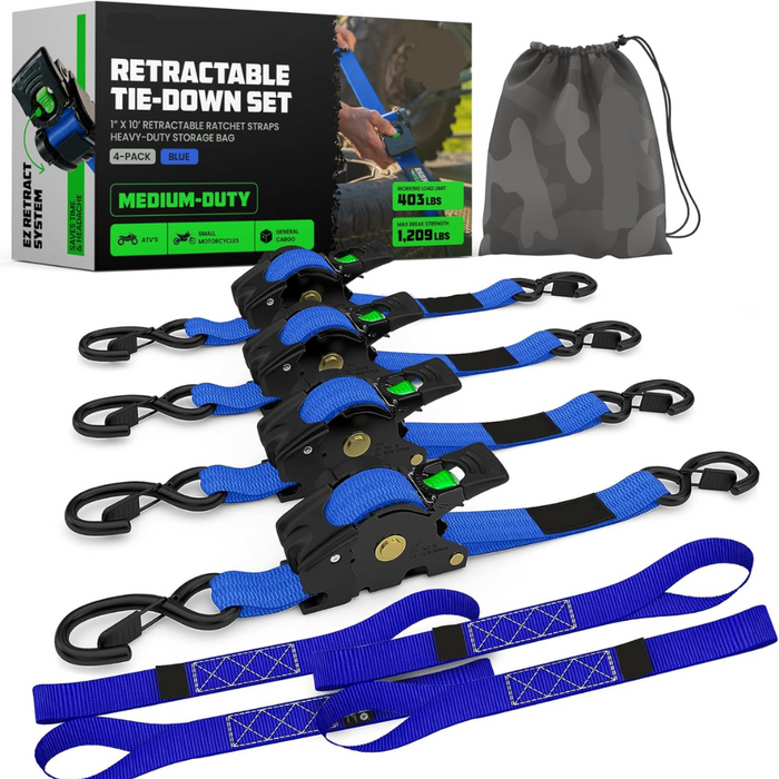 Retractable Ratchet Straps For Cargo And Equipment