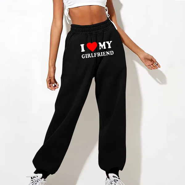 Letter Print Sweat Pants