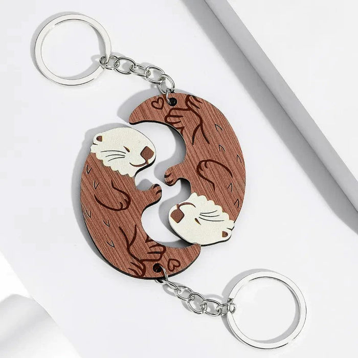 Custom Set Of 2 Adorable Otter Keychains