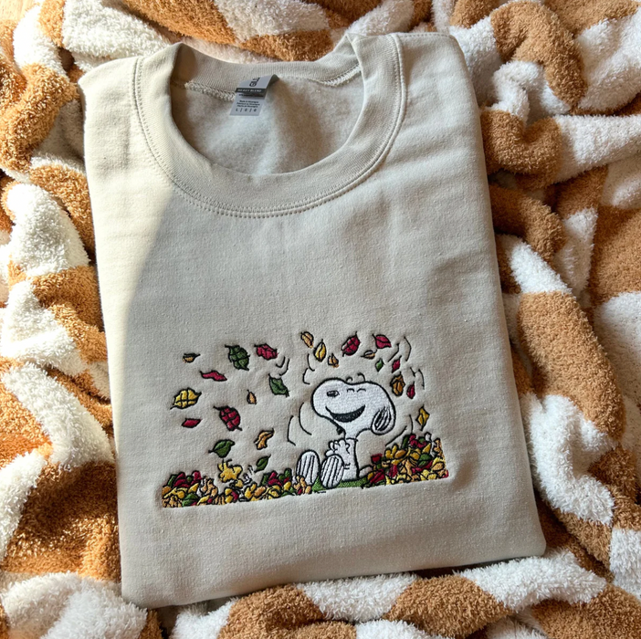 Snoopy Dog Fall Embroidered Sweatshirt