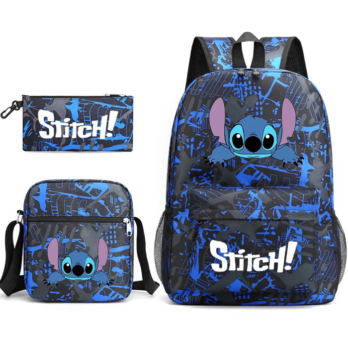 Stitch Cartoon Themed Three Piece Bag Set