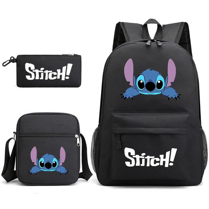 Stitch Cartoon Themed Three Piece Bag Set