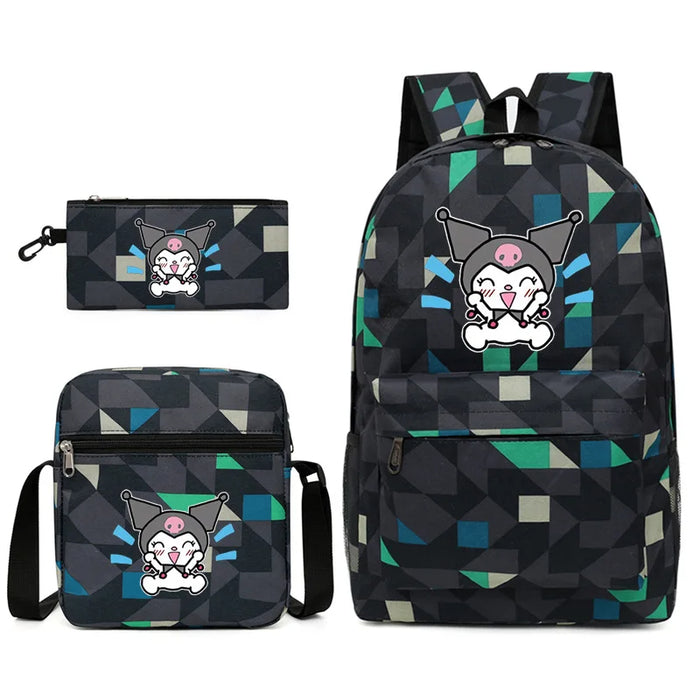 Kuromi Character Themed Backpack Set