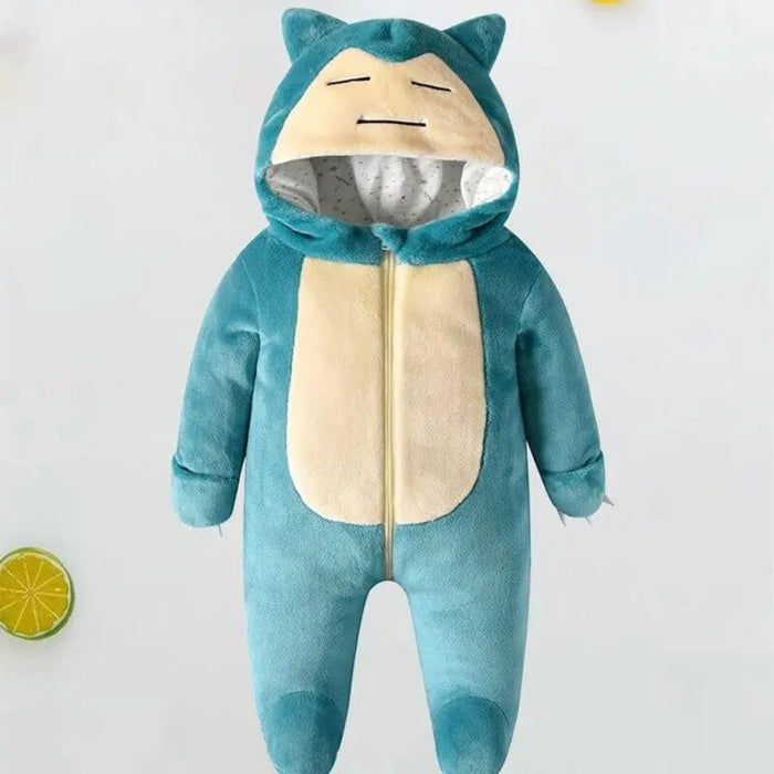 Baby Snorlax Inspired Fleece Onesie With Hood