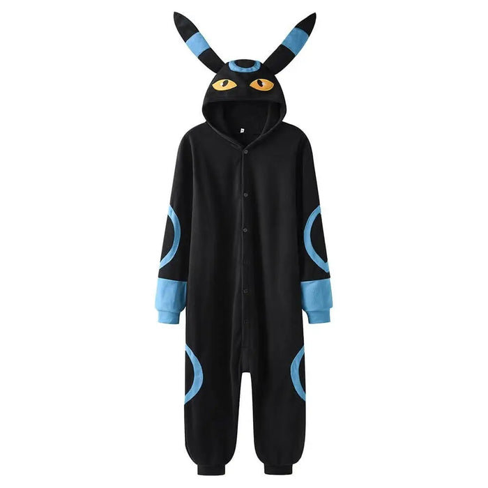 Pokemon Umbreon Inspired Hooded Fleece Jumpsuit