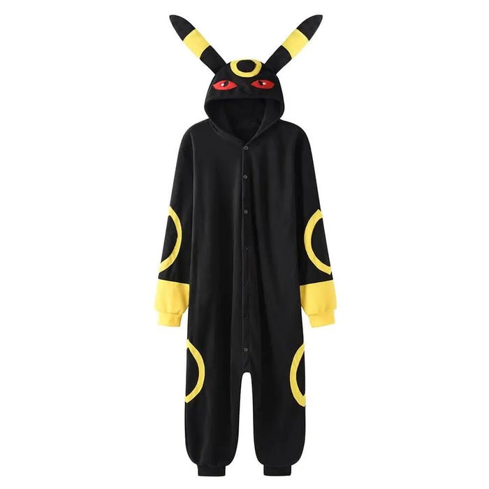 Pokemon Umbreon Inspired Hooded Fleece Jumpsuit