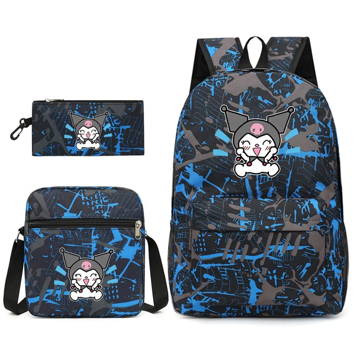 Kuromi Character Themed Backpack Set