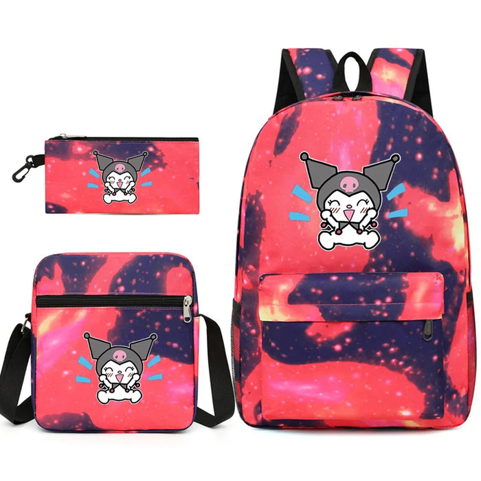 Kuromi Character Themed Backpack Set