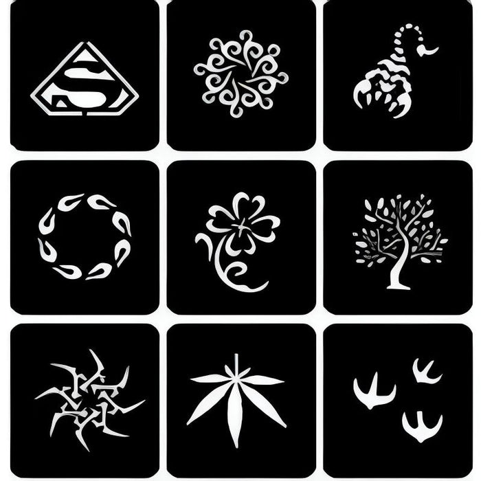 Reusable Tattoo Art Stencil Kit For Temporary Designs
