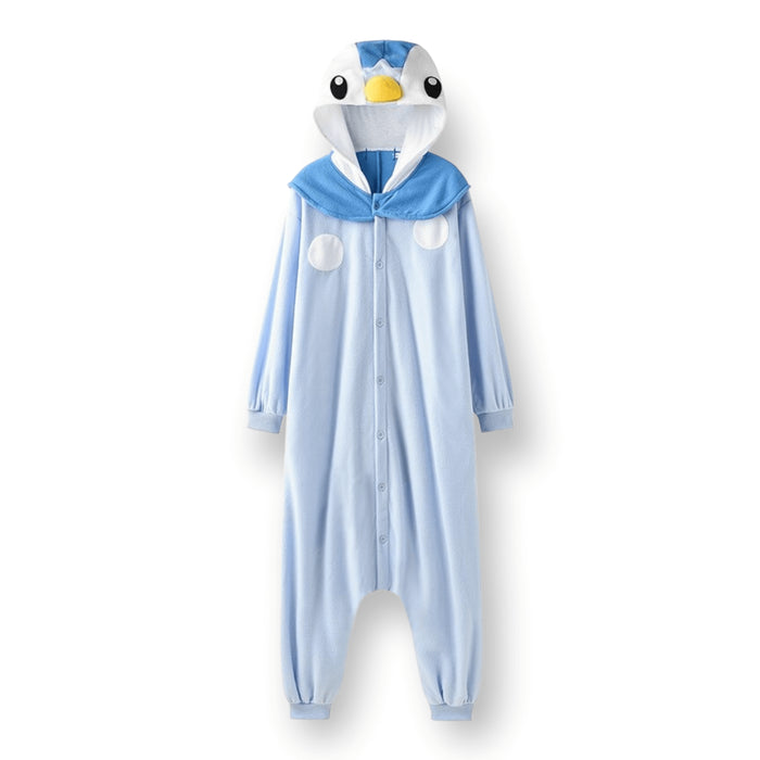 Piplup Inspired Fleece Onesie With Hood