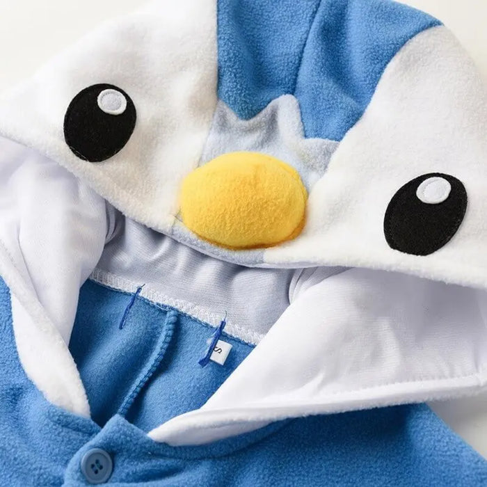 Piplup Inspired Fleece Onesie With Hood