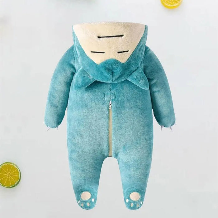 Baby Snorlax Inspired Fleece Onesie With Hood