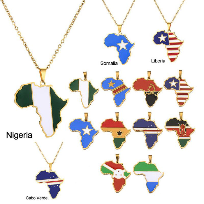 Pendant Necklace With Flag Design