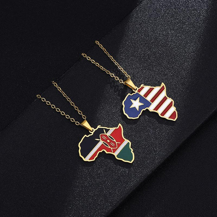 Pendant Necklace With Flag Design