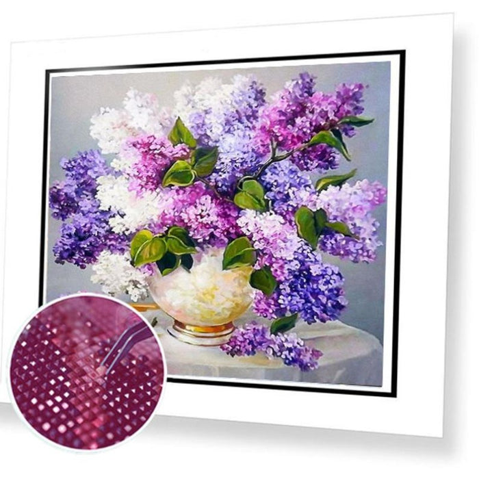 Paint By Diamonds Kit - Lavender Flower Vase 5D