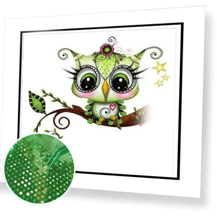Paint by Diamonds Kit - Green Owl 5D